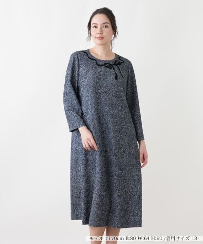 レリアン ジャージー おリボン ワンピースXL17＋ 洗えるリボンモチーフワンピース|レリアン | レリアン公式オンラインストア