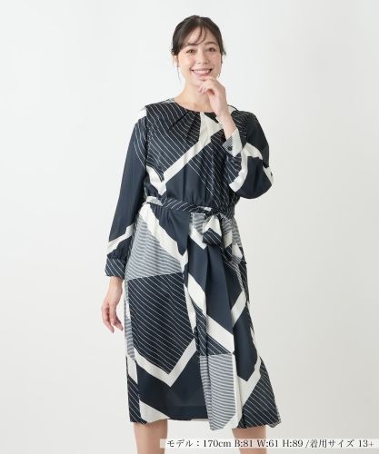 店舗人気】プリントフレアワンピース【ROCHAS Premiere】|レリアン