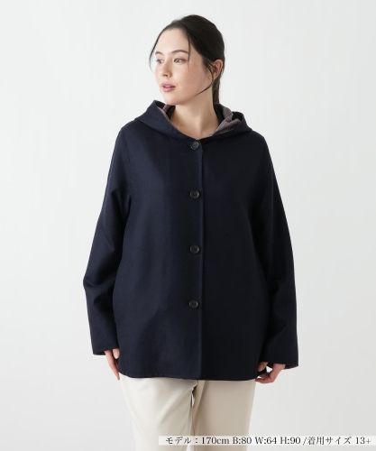 美品　レリアン　Leilian WHITE LABEL ウールコート ネイビー ウールコート【Leilian WHITE LABEL】|レリアン プラスハウス