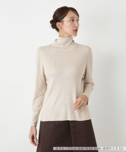 カシミヤハイネックニット【Leilian WHITE LABEL】|レリアン プラス