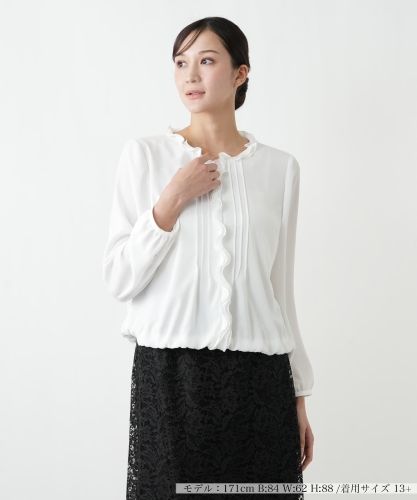 カットワークチュニックブラウス【Leilian WHITE LABEL】|レリアン
