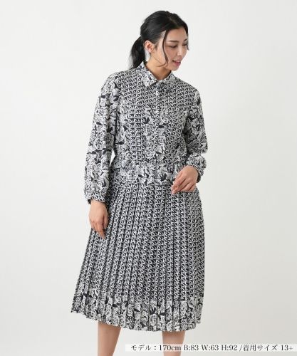 レリアンプラスハウス　ドット柄プリーツワンピース ドットプリーツワンピース【ROCHAS Premiere】|レリアン プラスハウス