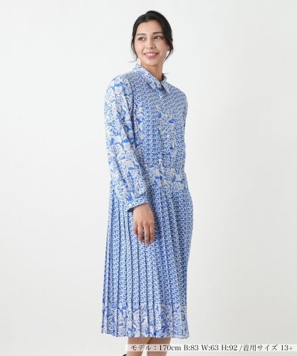店頭人気】カットワーク刺繍フレアワンピース-BLUBIANCO|レリアン