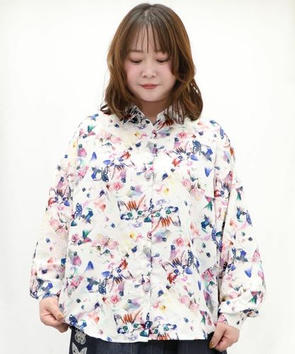 【新品】 SCOLAR スカラー 蝶ネコ 総柄 チュニックシャツ レディース 151604：蝶ネコ総柄チュニックシャツの通販-ScoLar