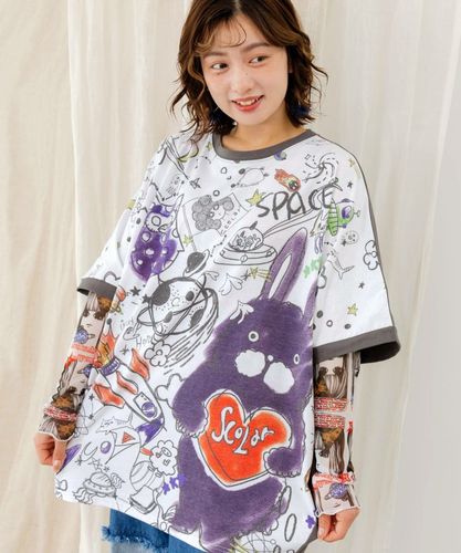 ☆スカラー　152626：ラビルとフクミンらくがき風 バイカラープルオーバー 152626：ラビルとフクミンらくがき風 バイカラープルオーバーの