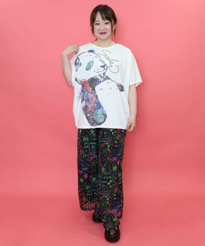 scolar スカート　花　パンダ　動物 152679：おひるね花パンダ柄チュニックの通販-ScoLar