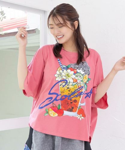 スカラー ScoLar スカラーサングリア柄 接触冷感プルオーバー （ネイビー） スカラー ScoLar スカラーサングリア柄 接触冷感プルオーバー