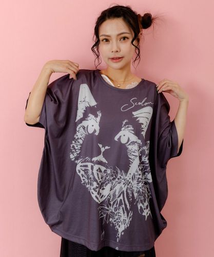 【新品】 SCOLAR スカラー 蝶ネコ 総柄 チュニックシャツ レディース 151604：蝶ネコ総柄チュニックシャツの通販-ScoLar