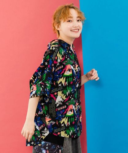 152696：キノコ・POP・イチゴ柄 3柄展開シャツの通販-ScoLar