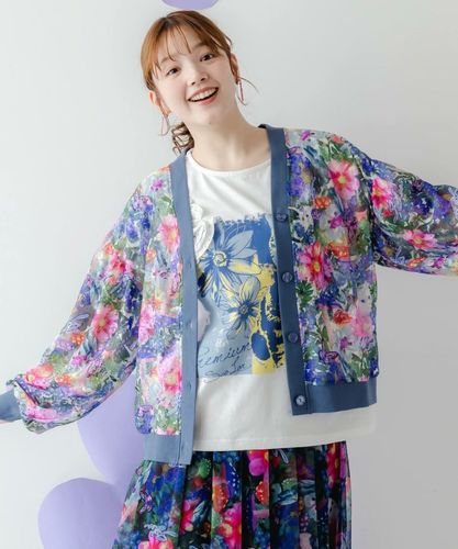 た2 未使用保管品　レオナールファッション花柄 カーディガン 未使用品△LEONARD FASHION レオナール ファッション 花柄 長袖