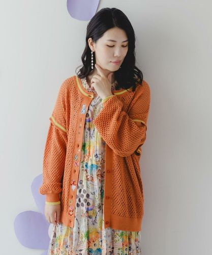 モ*須様 Stola.2WAYメッシュニットカーディガン 152750：ぷりけつキノコ刺繍 2WAYメッシュニットカーデの通販-ScoLar