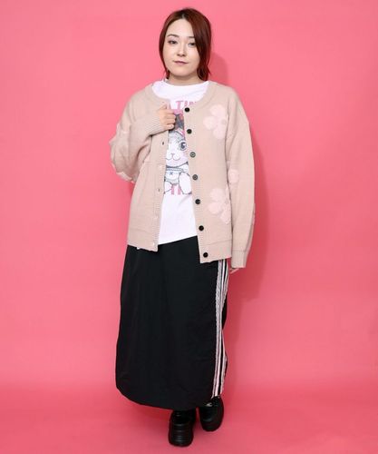 153732：2WAYお花サガラ刺繍ジャガードニットカーディガンの通販-ScoLar