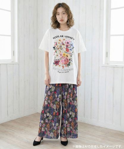 Scolar いろんなシューズ柄チュニック 161650：ポジティブ花コラージュ柄チュニックの通販-ScoLar