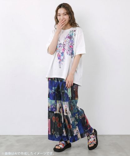 【オーダーメイド可】エジプト超長綿100% 850TC 花柄 蝶々 4点セット 162718：お花蝶々コラージュ ジャガードプルオーバーの通販-ScoLar