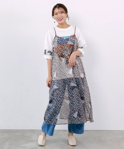 162719：3柄展開 ボイルガーゼシアーワンピの通販-ScoLar
