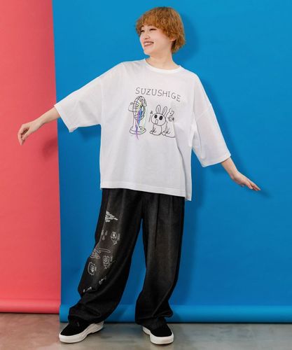 352122：クマとウサギと扇風機Tシャツの通販-ScoLar