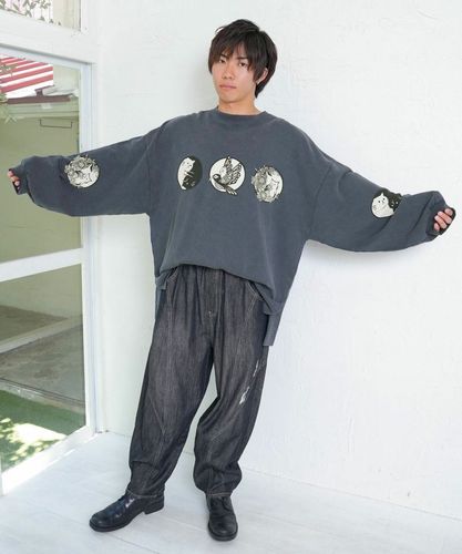 353118：抜染Parity和柄裏毛プルオーバーの通販-ScoLar