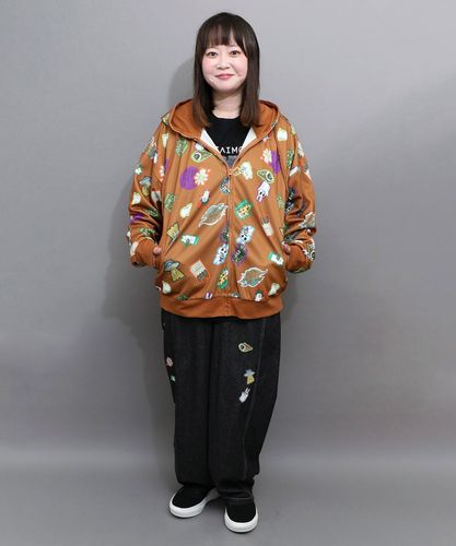 363113：パリティキャラ シール風総柄パーカーの通販-ScoLar