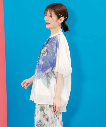 イズスカラー552244：大輪の水彩花柄シャツ 552244：大輪の水彩花柄シャツの通販-ScoLar