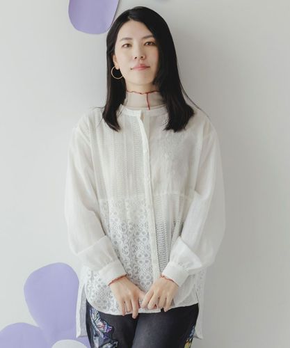 クリツィア 可愛い 花束刺繍 ポケット カーディガン グレー サイズS 長袖 b13353ps-05.jpg