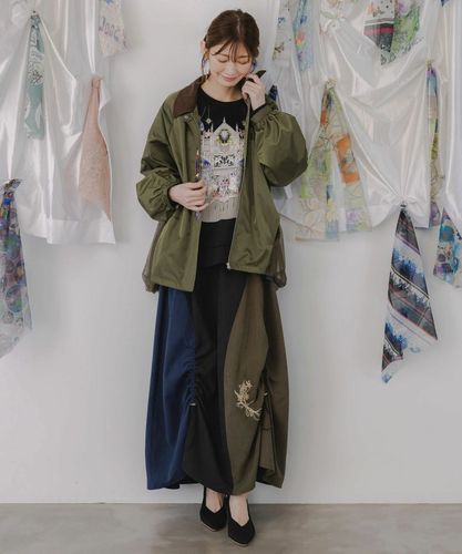 553235:キツネと花刺繍 チュール重ねブルゾンの通販-ScoLar 553235:キツネと花刺繍 チュール重ねブルゾンの通販-ScoLar