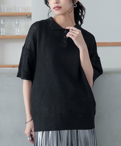 n'OrLABEL配色メッシュポロニット』