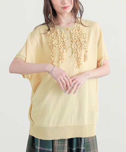 未使用タグ付 プラージュ モヘヤ 23AW イエロー シアータートルネックニット Munich（ミューニック） tシャツ シアーリブタートルネックプル