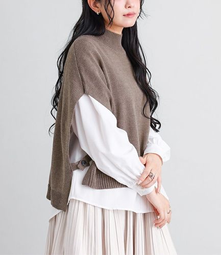 n'OrLABELフード付ロングジレ』