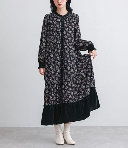 n'OrLABELフラワーシフォンワンピース』