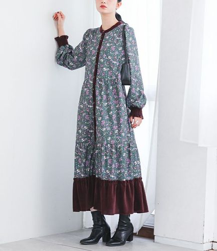 somari imagination花柄プリントワンピース』