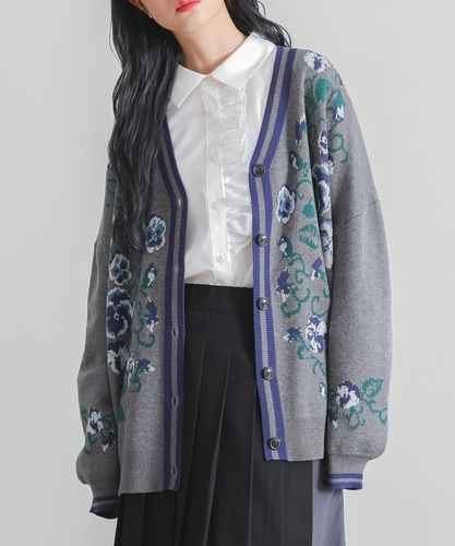 somari imagination花柄刺繍Vネックニット』レディースファッション