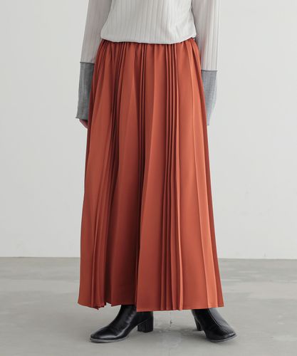 n'OrLABEL異素材プリーツ切替スカート』