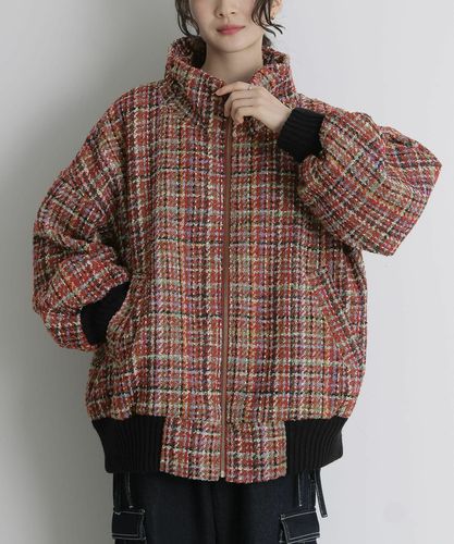 somari チェック柄 ボンバージャケット somari imagination起毛チェック柄ショートコート』