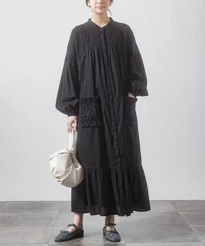 コットンドビー刺繍ロングワンピース』