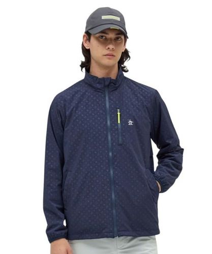 【Munsingwear】マンシングウェア フルジップ　ゴルフジャケット・　新品 Munsingwear マンシングウェア ロゴプリント フルジップ