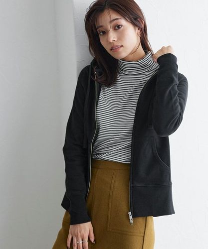 綿100％Wジップフード付きスウェットパーカー【スピード配送】