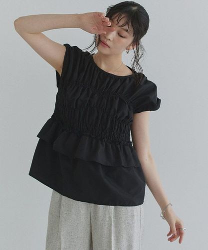 アウトレットSALE！】パフスリーブシャーリングブラウス【スピード配送