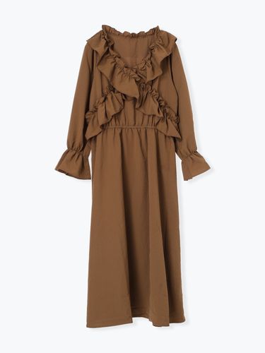 ポケットリボンハーフZIPワンピース（大きいサイズ・ぽっちゃり女子