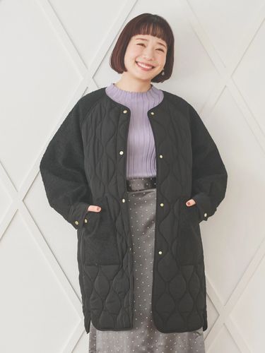 フードファーベルト付き中綿コート（大きいサイズ・ぽっちゃり女子向け