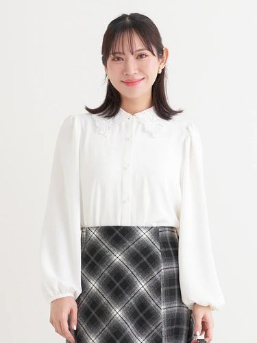 袖フリルチュニックブラウス（大きいサイズ・ぽっちゃり女子向け