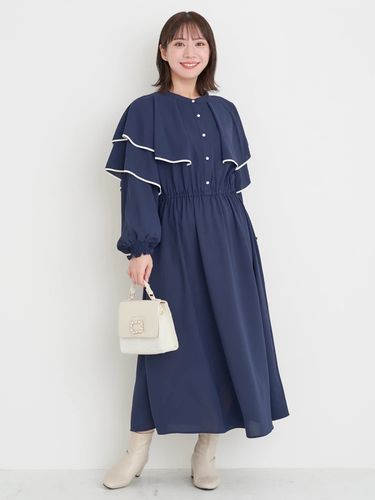 起毛レースウエストタックドレス（大きいサイズ・ぽっちゃり女子向け