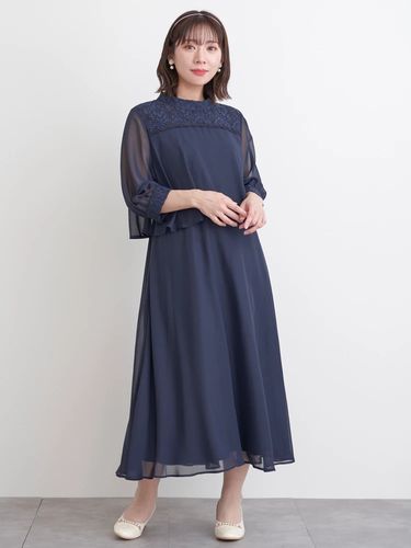 ポケットリボンハーフZIPワンピース（大きいサイズ・ぽっちゃり女子