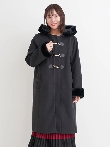 フードファーベルト付き中綿コート（大きいサイズ・ぽっちゃり女子向け