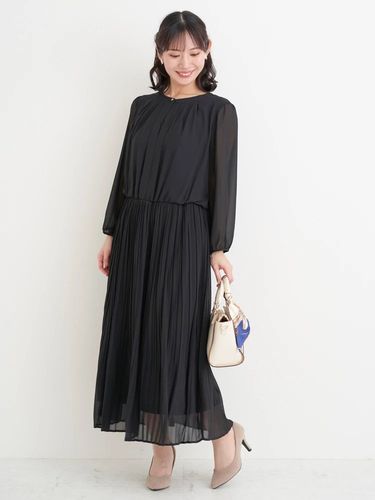 花柄ボウタイドッキングワンピース（大きいサイズ・ぽっちゃり女子向け
