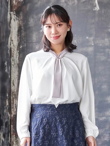 袖フリルチュニックブラウス（大きいサイズ・ぽっちゃり女子向け