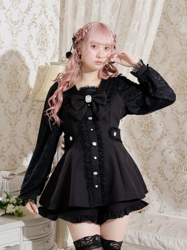 レースアップチュールティアードセットアップ（セットアップ｜ピンク