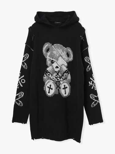 2WAYうさ耳ユニセックスZIP裏毛パーカー（パーカー｜黒・紫・オフ