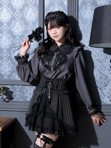 フレアスリーブティアードセットアップ（セットアップ｜ピンク・青・濃