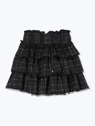 ドーリーリボンダブルスピンドルスカパン（ミニスカート｜ピンク・黒