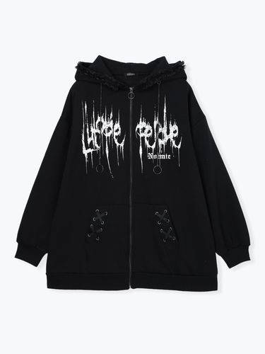 2WAYうさ耳ユニセックスZIP裏毛パーカー（パーカー｜黒・紫・オフ